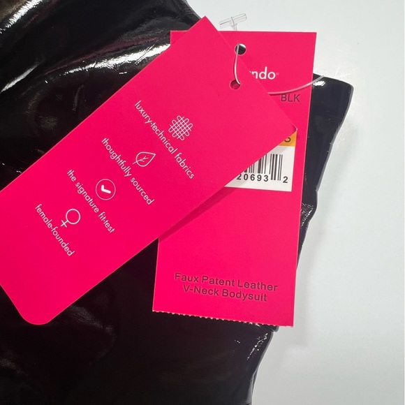 Commando Goth Indie Sleeze Faux Patent Leather Sleeveless Bodysuit Black S - Picture 12 of 16